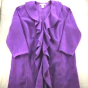 Roaman's Purple Coat w/Ruffle Collar Jacket Size 4X